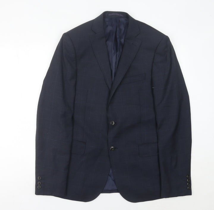 Marks and Spencer Men's Blue Wool Blazer Jacket 40R Medium