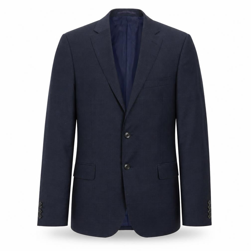 Front view of Marks & Spencer Men's Blue Wool Blazer Jacket 40R Medium