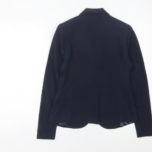 Kaffe Womens Blue Size 8 Slim Fit One-Button Blazer Jacket