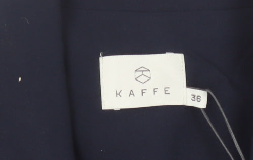 Kaffe Womens Blue Size 8 Slim Fit One-Button Blazer Jacket