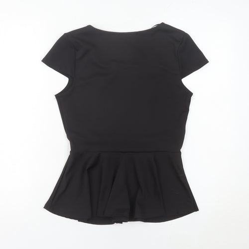 Select Women’s Black Size 6 Peplum Tunic Blouse with Belt