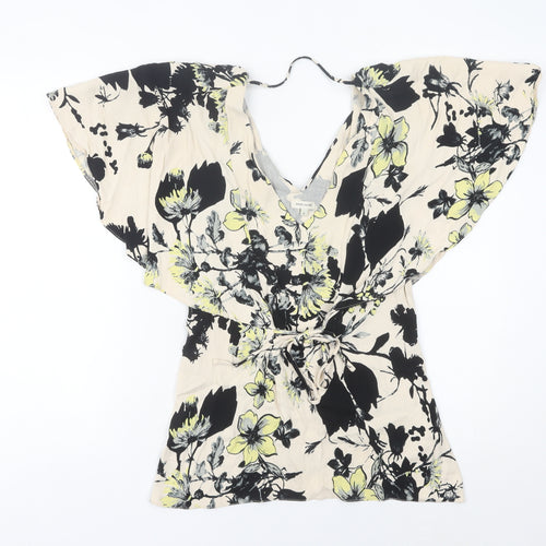 River Island Womens Floral Wrap Blouse UK 6 Multicoloured Viscose