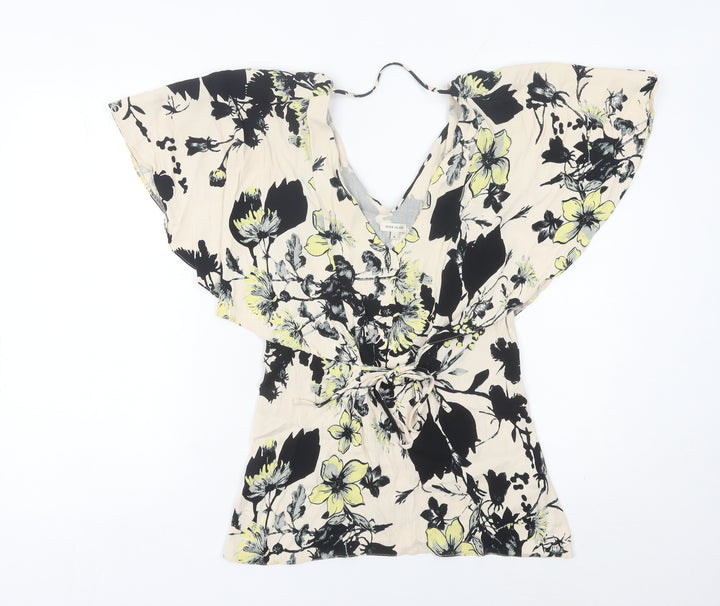 River Island Womens Floral Wrap Blouse UK 6 Multicoloured Viscose