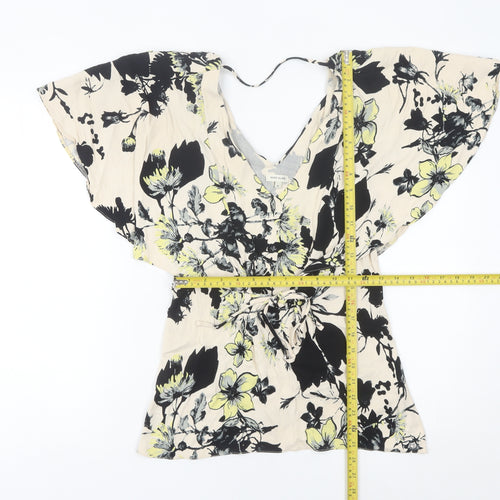River Island Womens Floral Wrap Blouse UK 6 Multicoloured Viscose