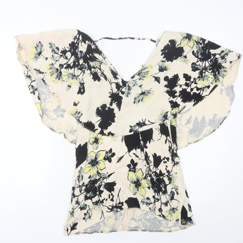 River Island Womens Floral Wrap Blouse UK 6 Multicoloured Viscose