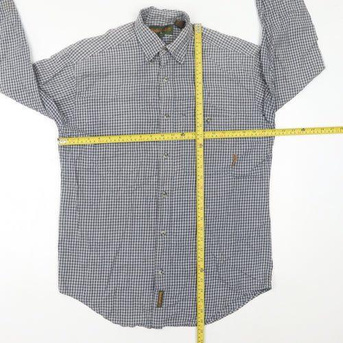 Timberland Men’s XS Blue Check Cotton Long Sleeve Button-Up Shirt