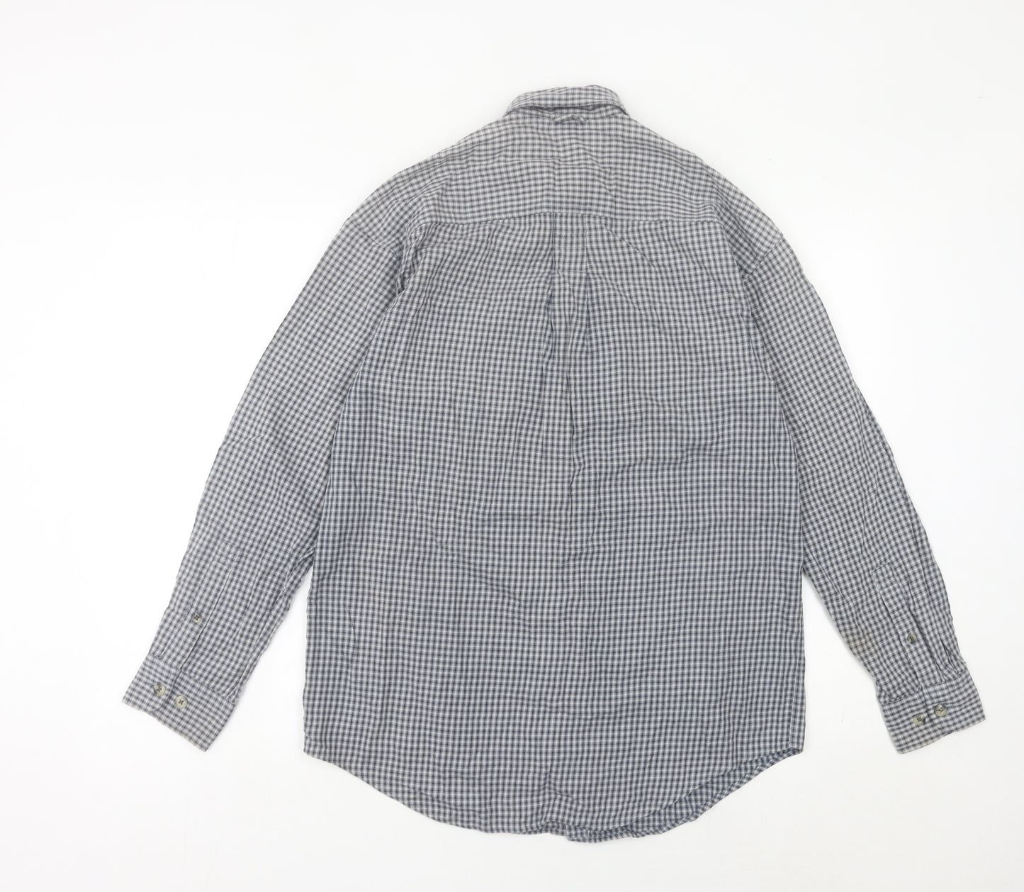 Timberland Men’s XS Blue Check Cotton Long Sleeve Button-Up Shirt