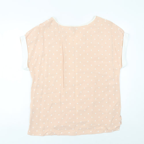 Phase Eight Women’s Beige Polka Dot Blouse Size 12 Tunic Top