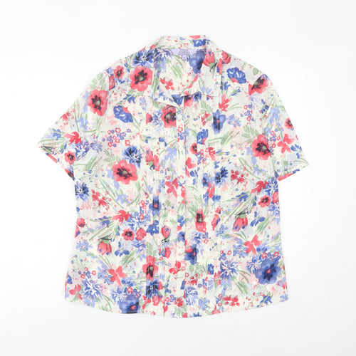 Honor Millburn Women’s Multicoloured Floral Button-Up Blouse Size 14