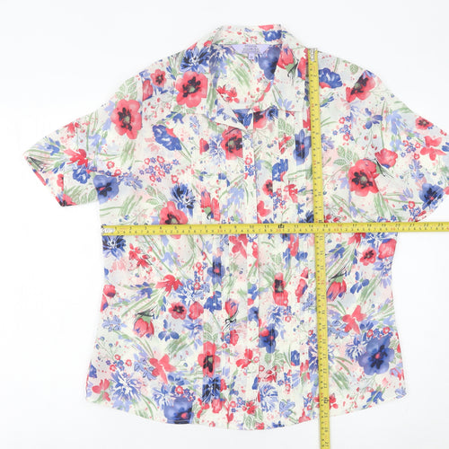 Honor Millburn Women’s Multicoloured Floral Button-Up Blouse Size 14