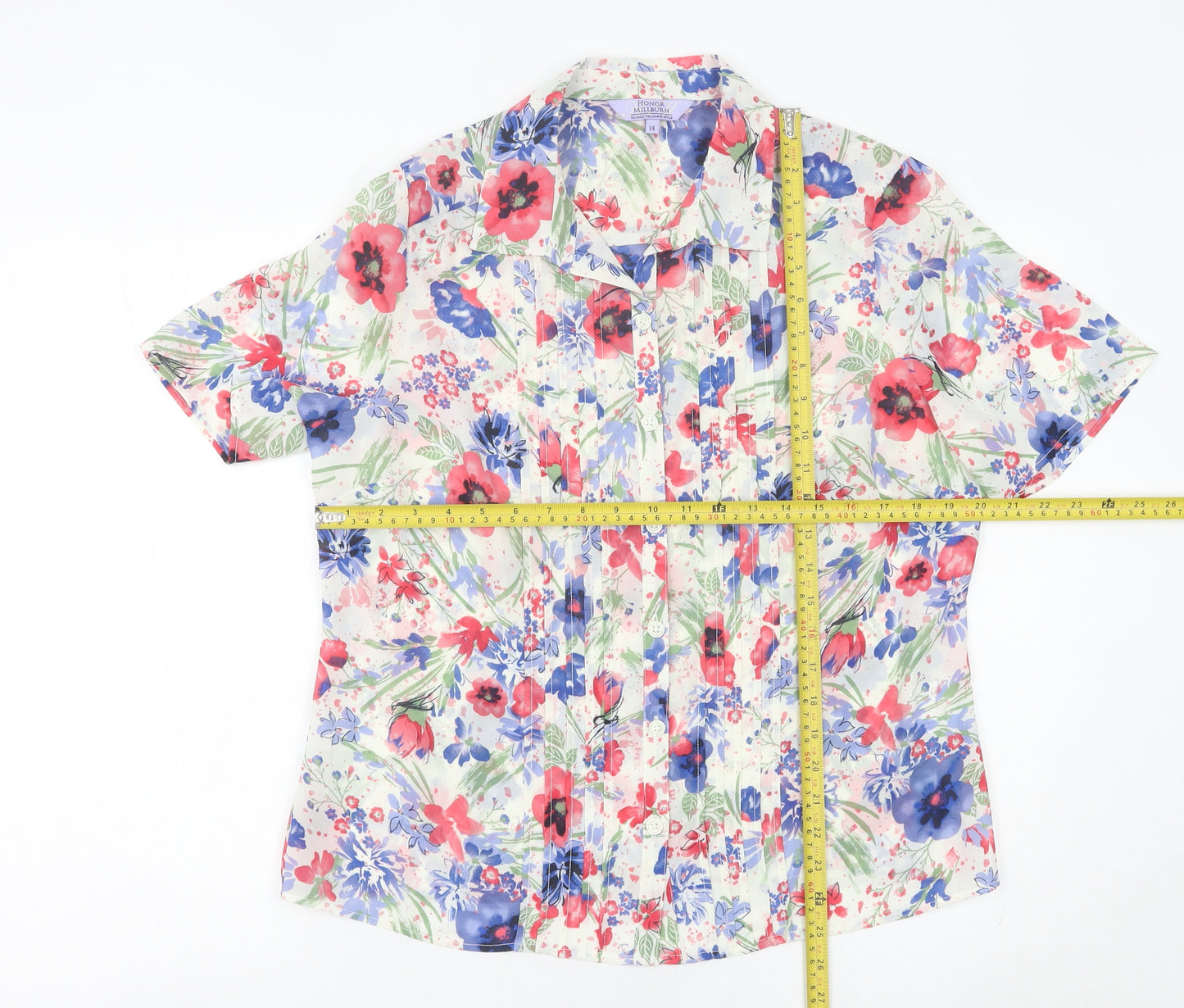 Honor Millburn Women’s Multicoloured Floral Button-Up Blouse Size 14