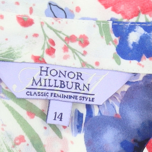 Honor Millburn Women’s Multicoloured Floral Button-Up Blouse Size 14