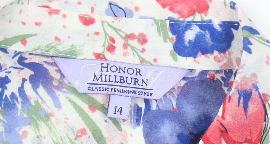 Honor Millburn Women’s Multicoloured Floral Button-Up Blouse Size 14