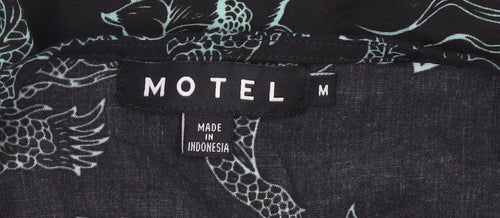 Motel Womens Black Dragon Print Slip Dress Size M Viscose