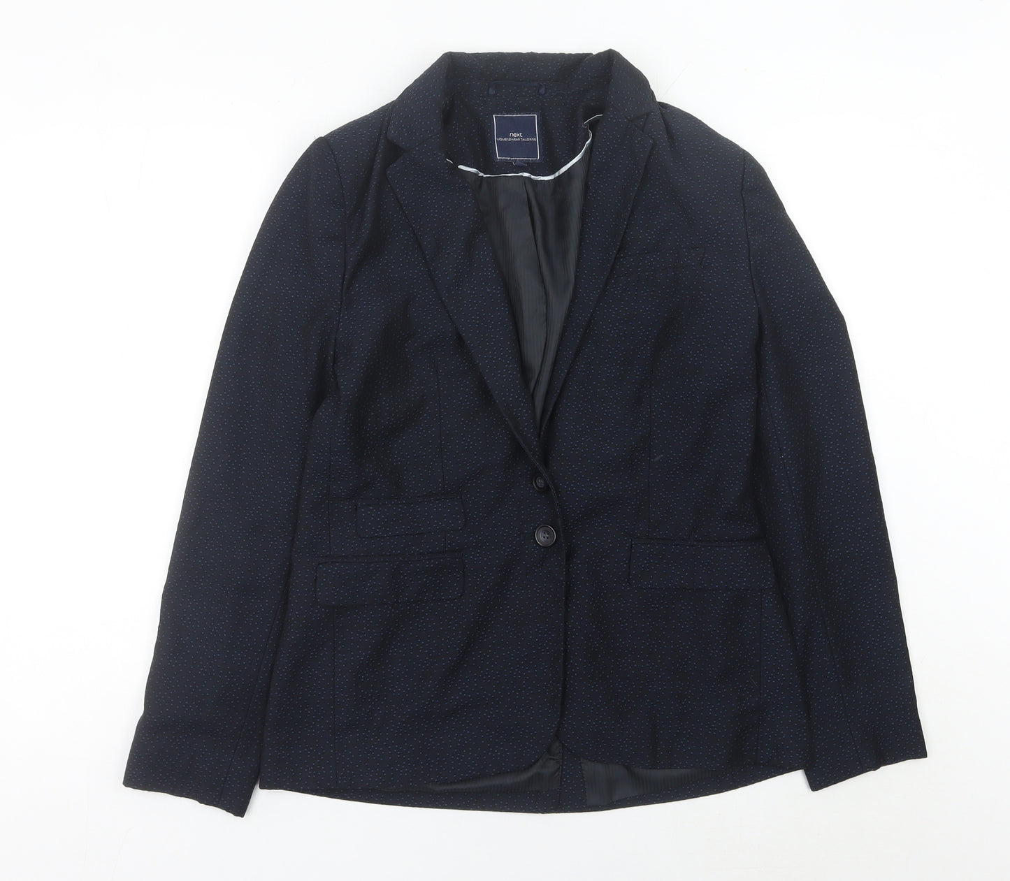 Next Women's Blue Polka Dot Blazer Jacket Size 12 Regular Fit