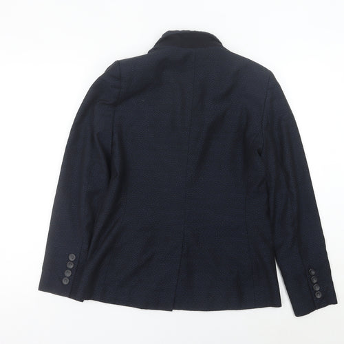 Next Women's Blue Polka Dot Blazer Jacket Size 12 Regular Fit