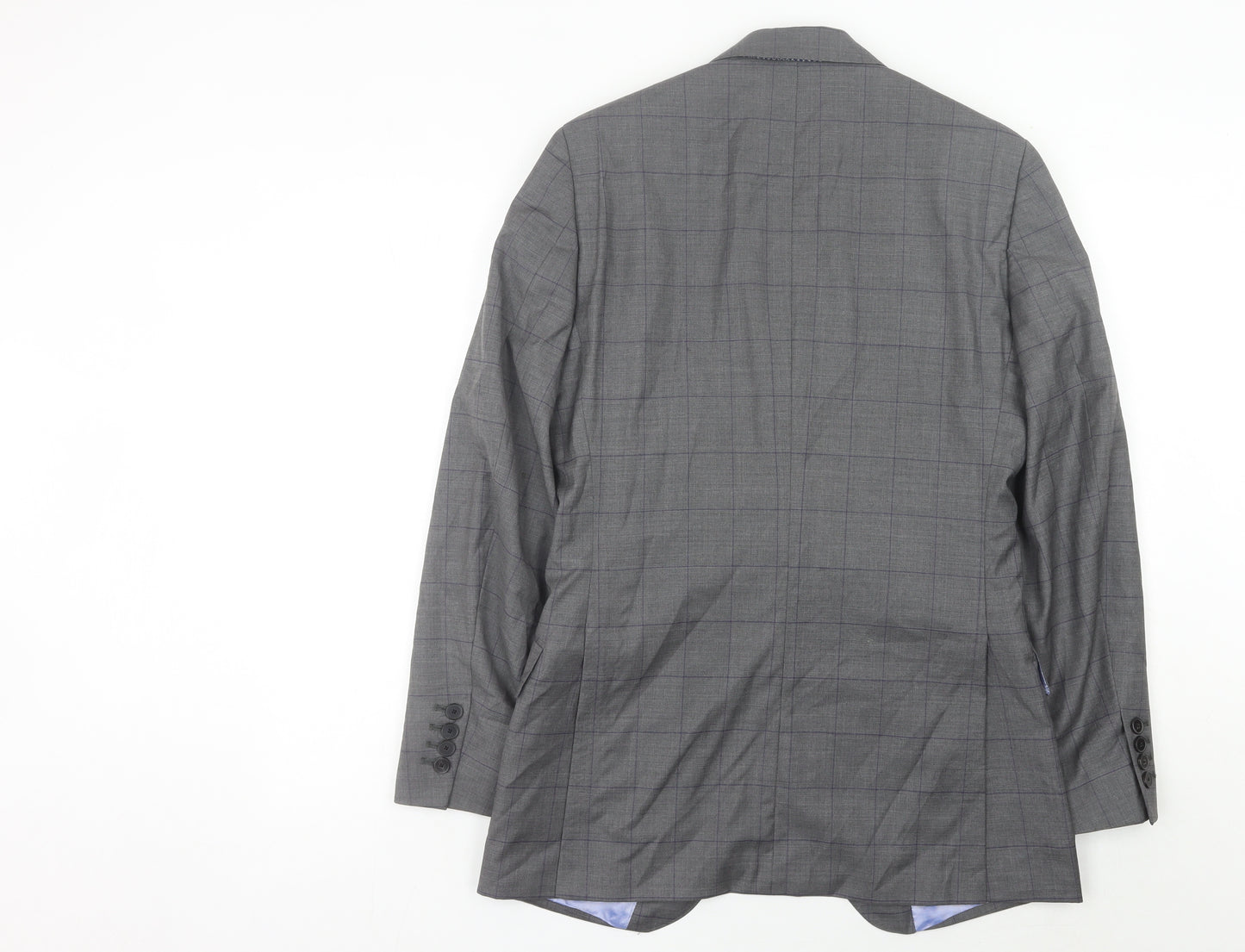 Charles Tyrwhitt Men Grey 36 Blazer Jacket Wool Cashmere Check