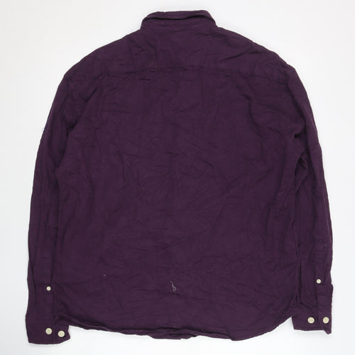 ASOS DESIGN Men’s Purple Cotton Button-Up Shirt Size S Regular Fit