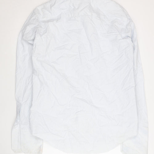 Next Men's Blue Check Cotton Slim Fit Formal Shirt 16in Collar