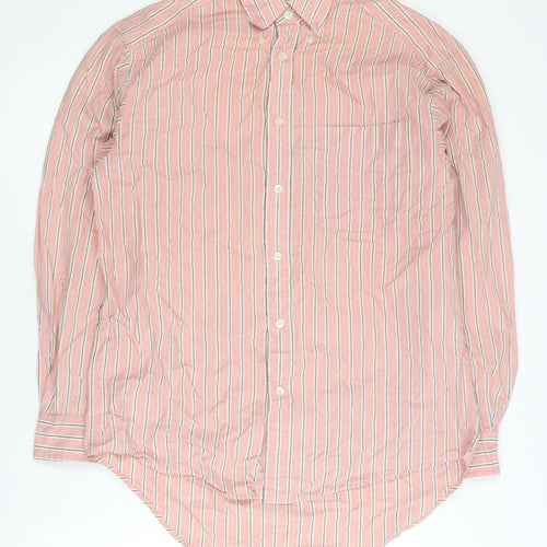 Gap Men's Pink Striped Classic Fit Cotton Button-Up Shirt Size S