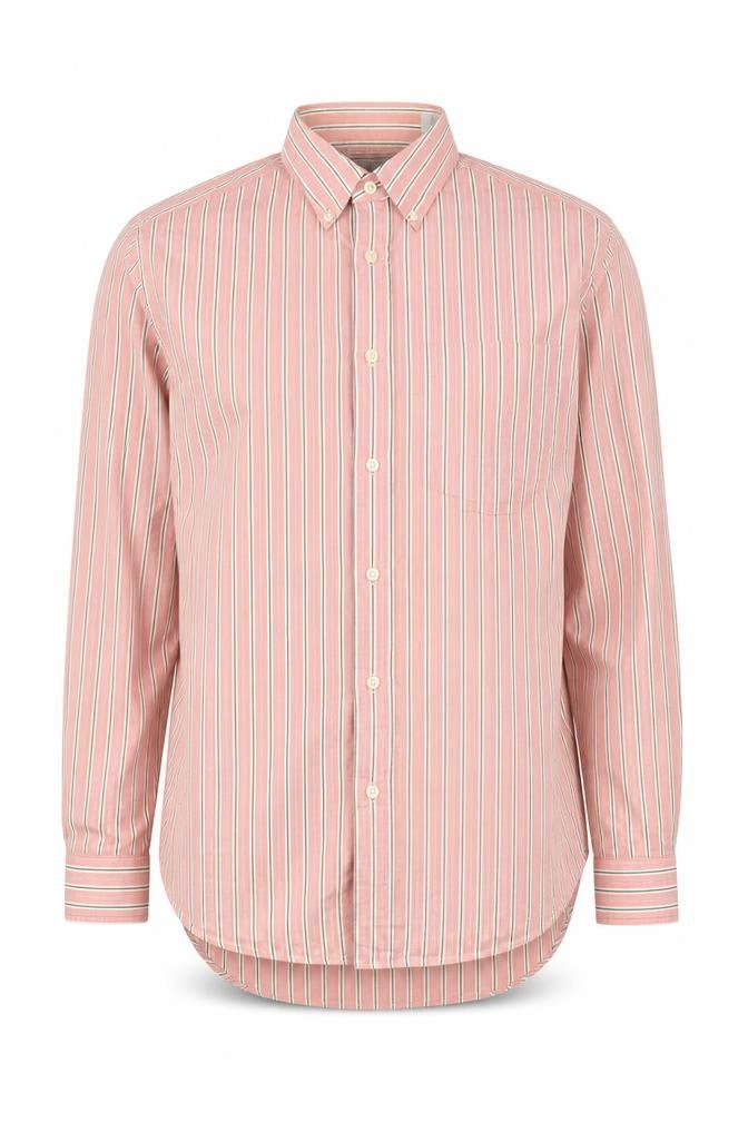 Gap Men's Pink Striped Classic Fit Cotton Button-Up Shirt Size S