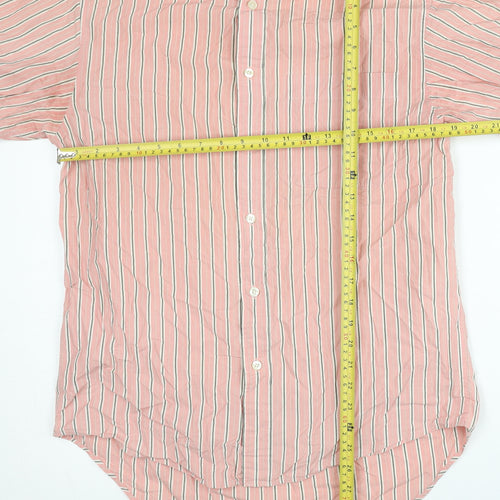 Gap Men's Pink Striped Classic Fit Cotton Button-Up Shirt Size S