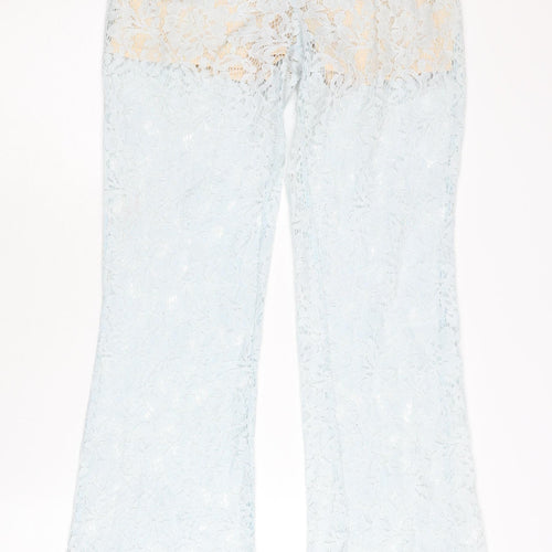 In The Style Womens Blue Lace Flared Dress Pants Size 6