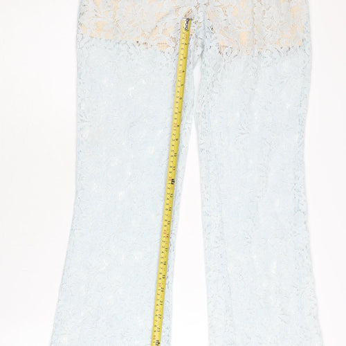 In The Style Womens Blue Lace Flared Dress Pants Size 6