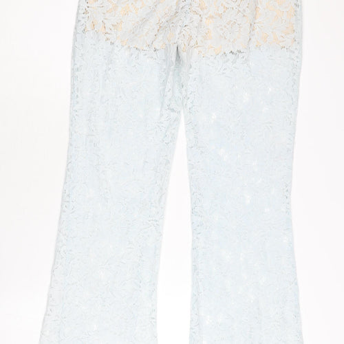 In The Style Womens Blue Lace Flared Dress Pants Size 6