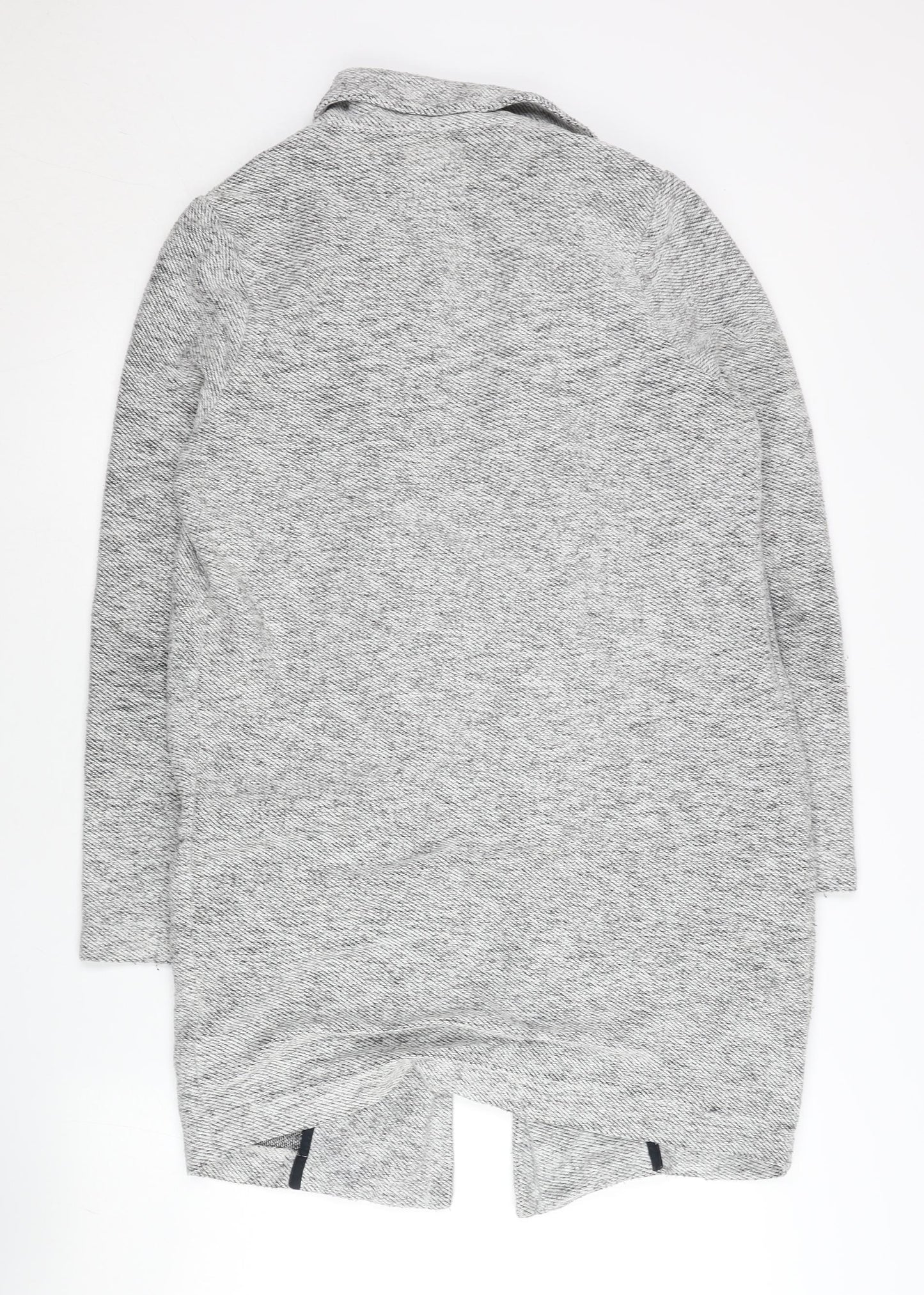 Next Women Grey Coatigan Size 8 Long Sleeve Open Knit Casual