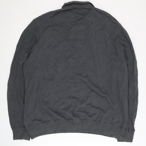 Very Man Mens Black 3XL Cotton Nylon Henley Jumper Long Sleeve
