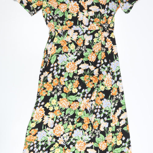 Miss Selfridge Women’s Multicoloured Floral Wrap Midi Dress Size 12