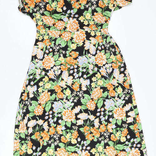 Miss Selfridge Women’s Multicoloured Floral Wrap Midi Dress Size 12