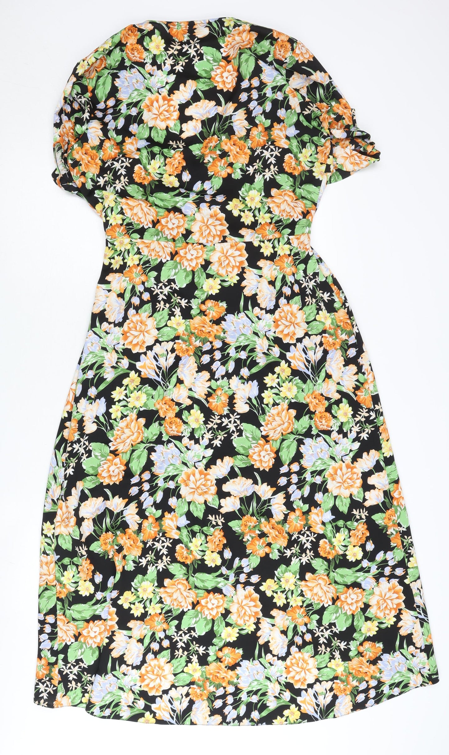Miss Selfridge Women’s Multicoloured Floral Wrap Midi Dress Size 12