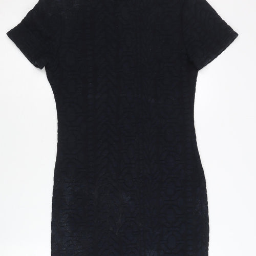 Topshop Women Black Bodycon Short Dress UK 12 Party Cocktail