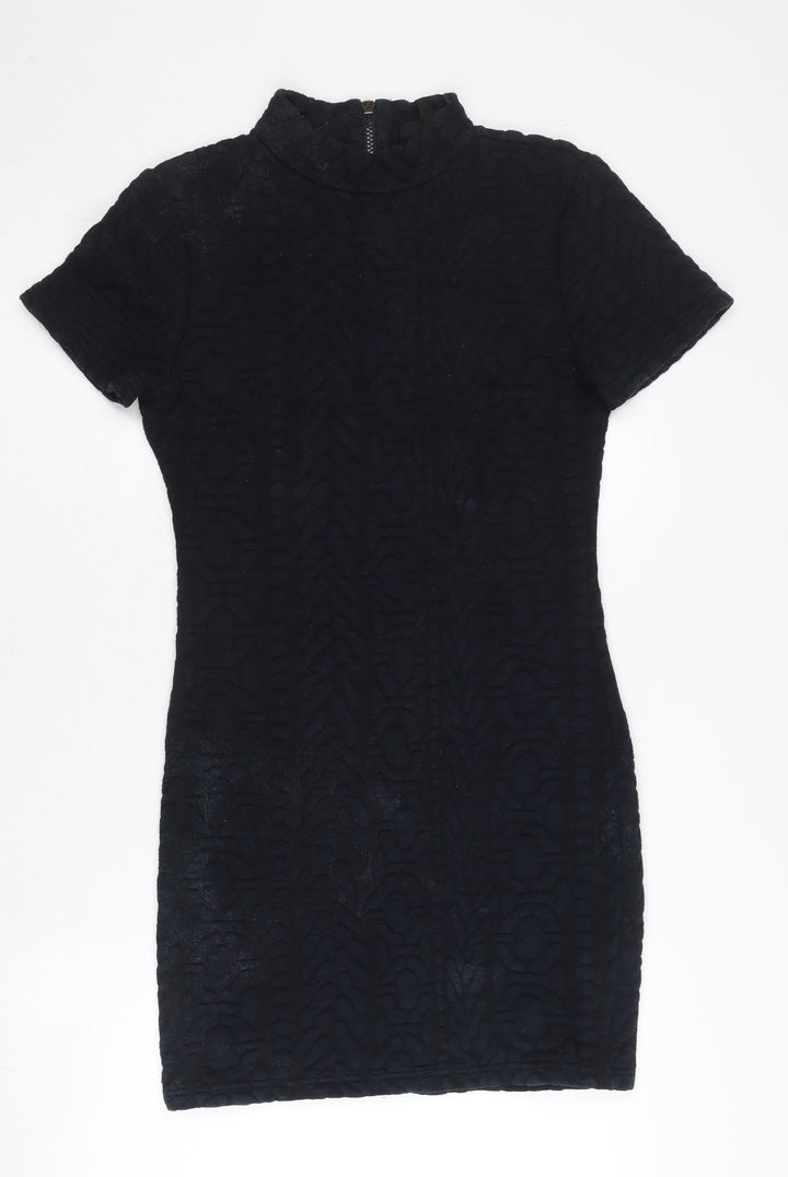 Topshop Women Black Bodycon Short Dress UK 12 Party Cocktail