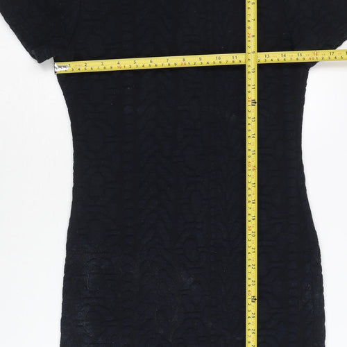 Topshop Women Black Bodycon Short Dress UK 12 Party Cocktail