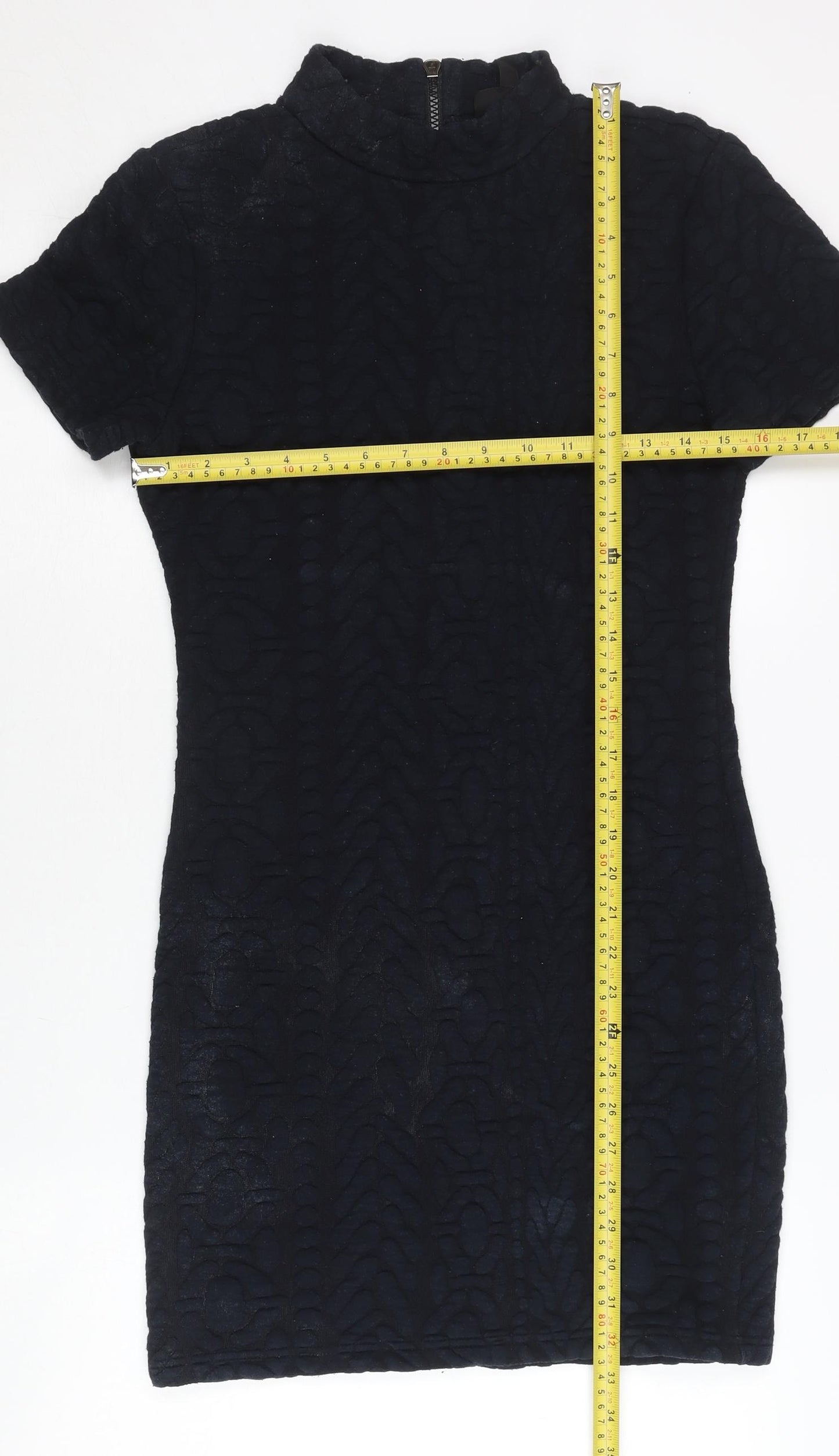 Topshop Women Black Bodycon Short Dress UK 12 Party Cocktail