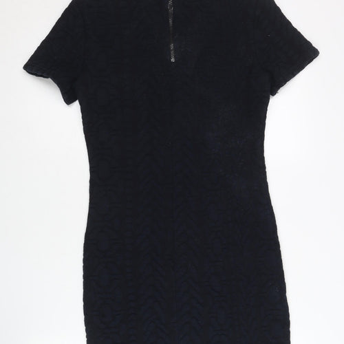Topshop Women Black Bodycon Short Dress UK 12 Party Cocktail