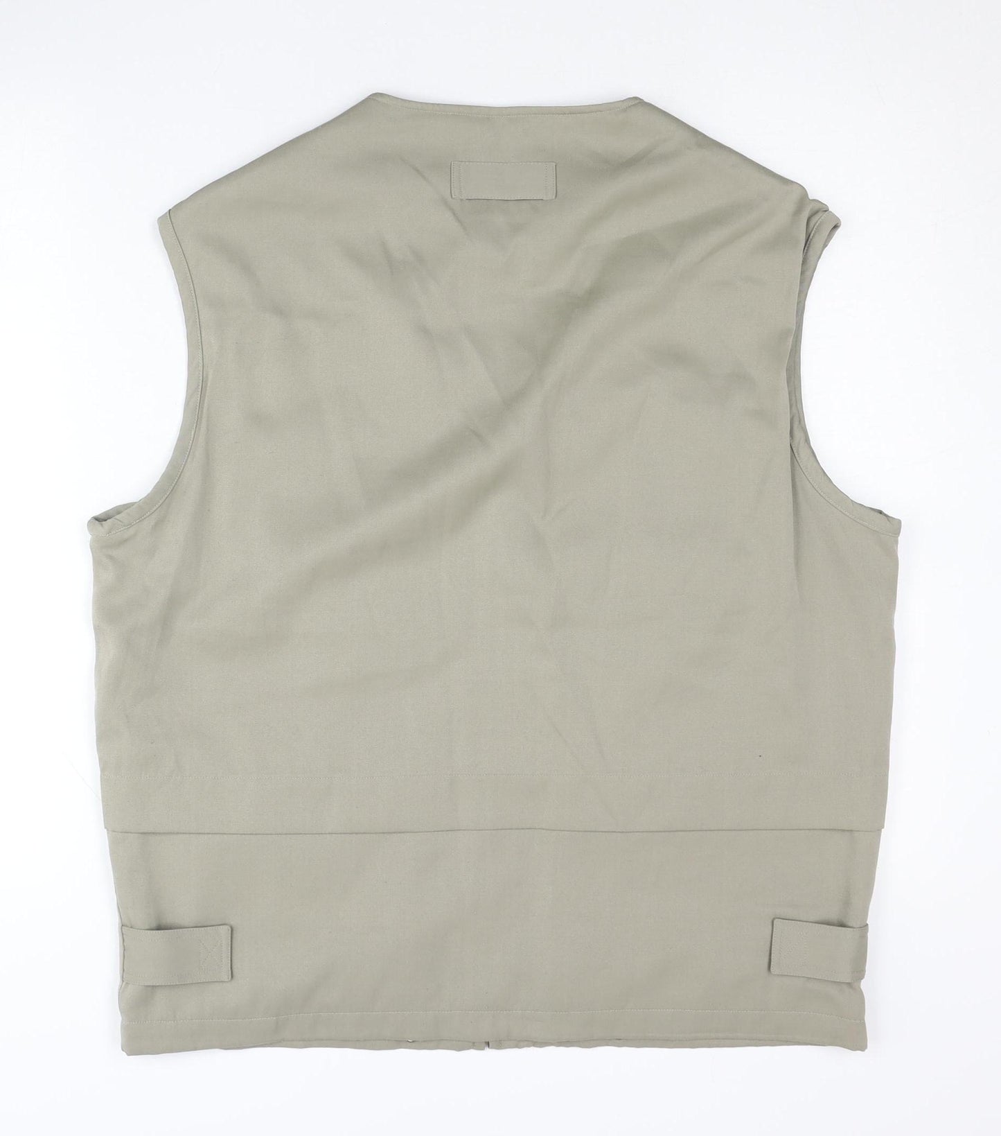 Bo Shi Te Men's Beige Waistcoat L Cotton Outdoor Multi Pocket