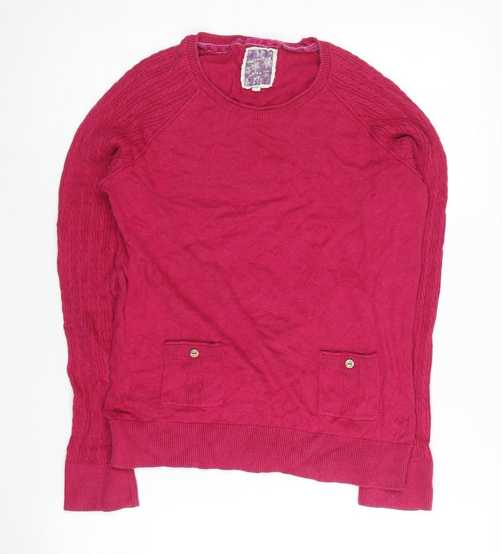 Mantaray Womens Pink Cable-Knit Pullover Jumper Size 10