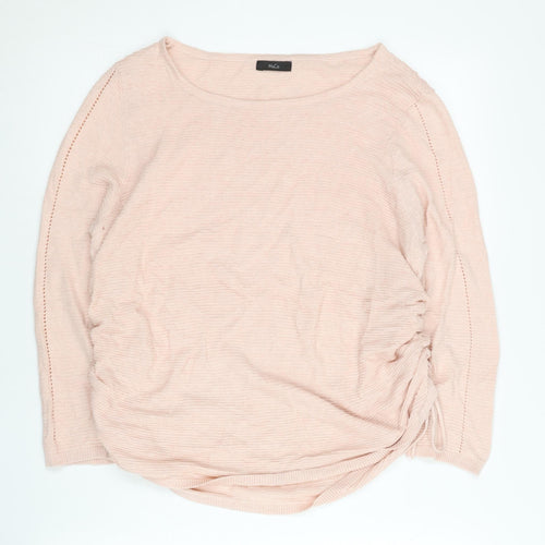 M&Co Women’s Pink Size 14 Pullover Jumper Scoop Neck Long Sleeve