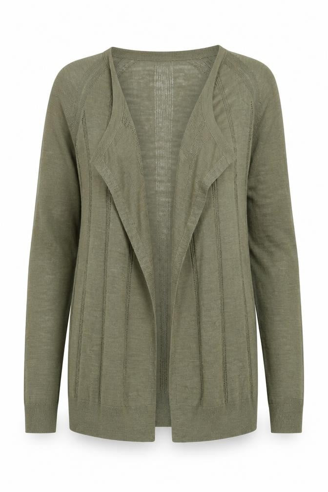 Next Women’s Green Cardigan Size 10 Open Knit Long Sleeve