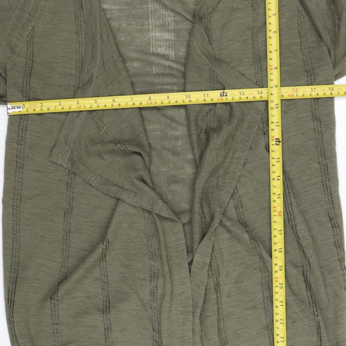 Next Women’s Green Cardigan Size 10 Open Knit Long Sleeve