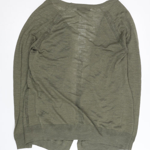 Next Women’s Green Cardigan Size 10 Open Knit Long Sleeve