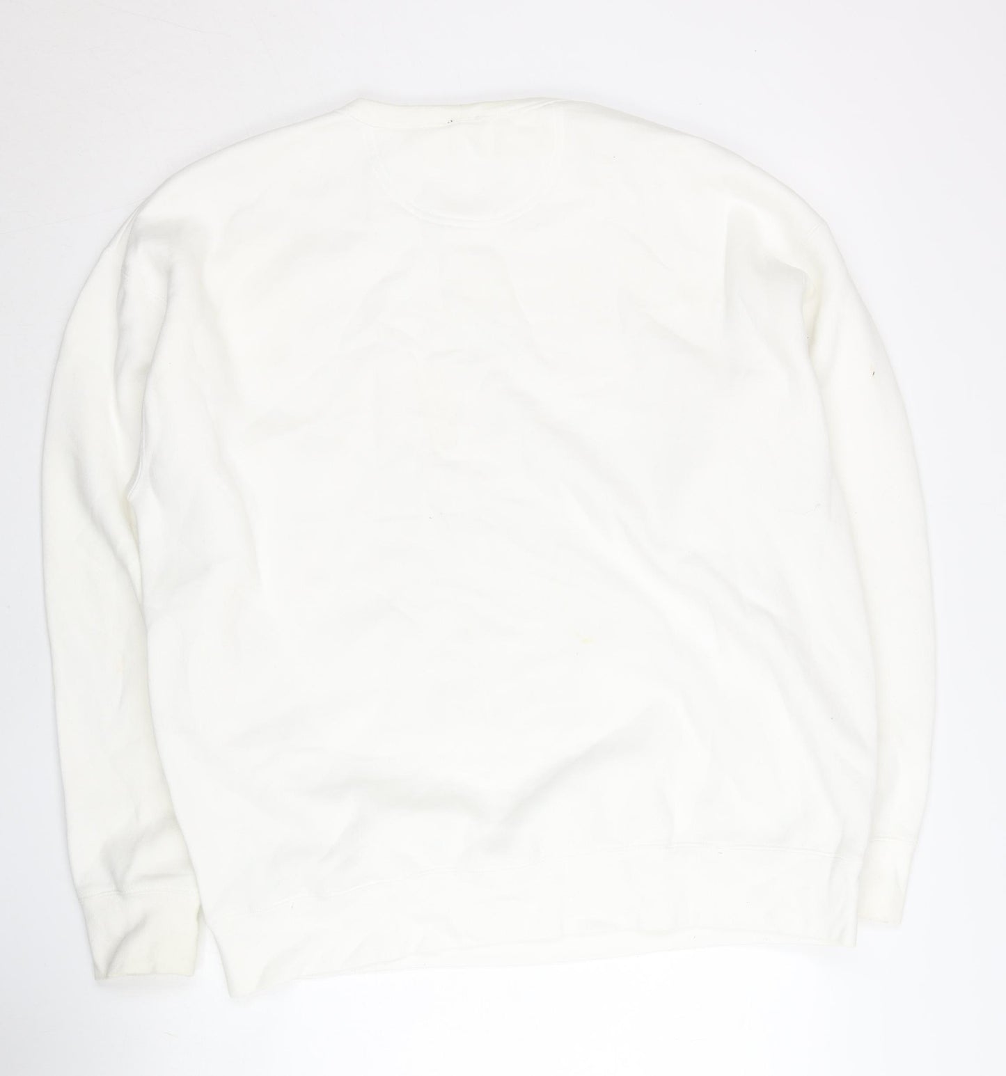 Drama Call Womens White Sequin Logo Long Sleeve Sweatshirt Size L