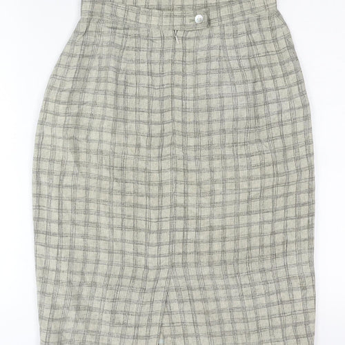 August Silk Womens Grey Check Pencil Skirt Size 4 Workwear