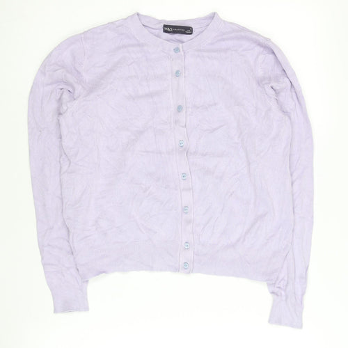 Marks and Spencer Womens Purple Size 14 Cardigan Knitwear