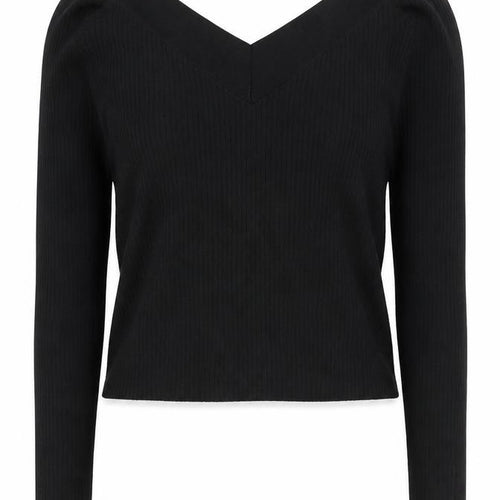 H&M Women’s Black V-Neck Slim Knit Jumper Size M