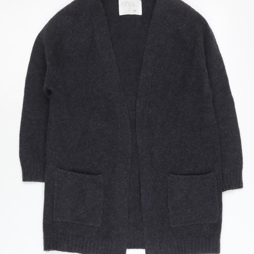 Zara Girls Black Long Sleeve Cardigan Jumper 7 Years Knitwear